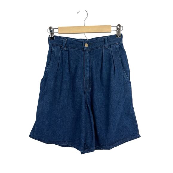 Vintage Calvin Klein Dark Wash High Waisted Mom Shorts Size 7 Made In USA - Picture 1 of 4